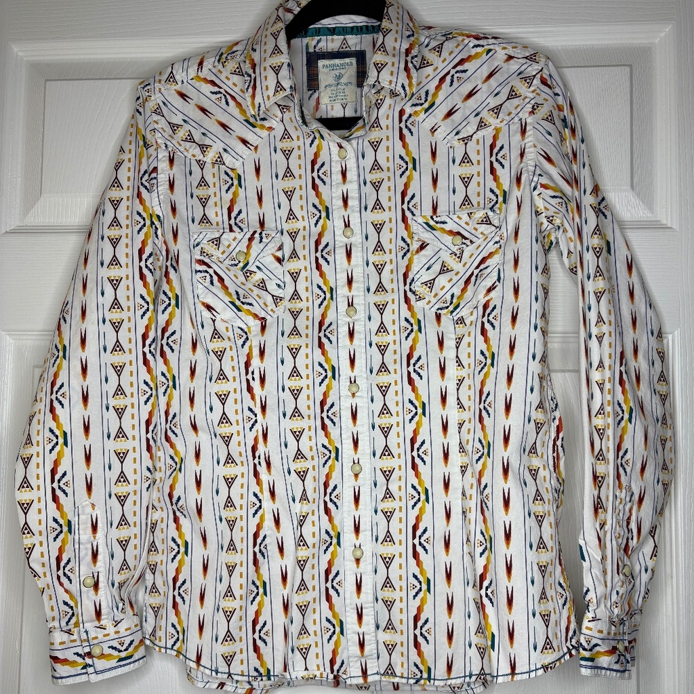 PANHANDLE ROUGHSTOCK Mens Aztec Pearlsnap